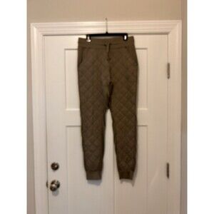 Woman's Performance Quilted Jogger Tan  Brown Hiking Camping Athletic Size Large
